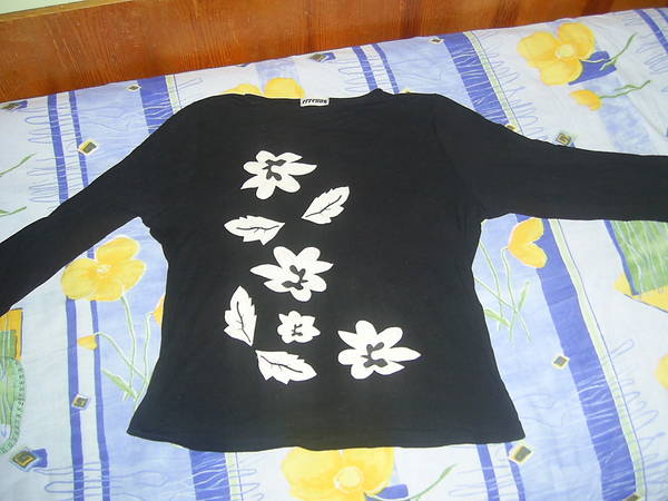 Черна блуза с цветя и 7/8 ръкав Erreuno с нова цена SA400200.JPG Big
