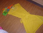 Памучна жълта рокля NOWON   подарък шал S7008070.JPG
