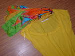 Памучна жълта рокля NOWON   подарък шал S7008071.JPG
