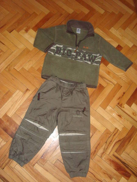 Страхотен качествен лот за зимата C&A/ ватиран панталон и блузка в маслено зелено/ 3 год DSC08794.JPG Big
