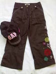 Кафяв подплатен панталон с бродерии и подарък шапка GAP 161120105925.jpg