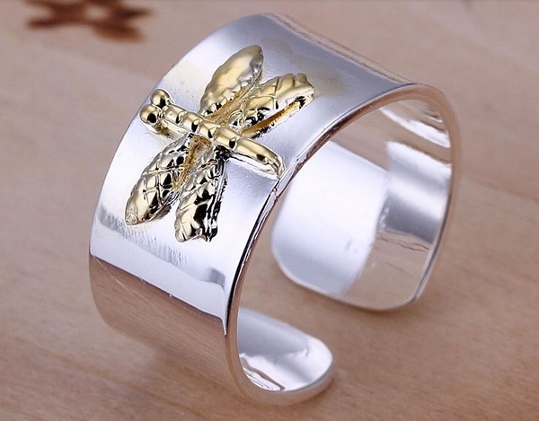 Отворен пръстен, без размер, много фин пръстен със сребърно покритие 925 Silver водно конче ivdeqnova_1.JPG Big