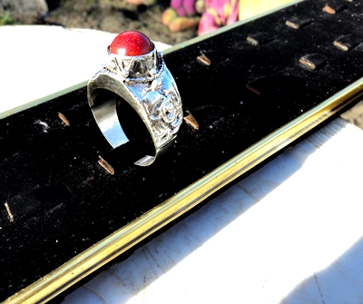 модел 104 Сребърен пръстен,мъжки с червен корал, radimm_104.JPG Big