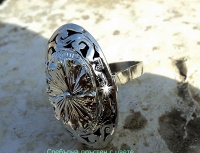 модел 37 Масивен сребърен пръстен бадем с красиво цвете ръчна изработка сребро 925 проба вътрешен диаметър на халката 19мм. radimm_37.jpg Big