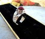 модел 104 Сребърен пръстен,мъжки с червен корал, radimm_104_5_.JPG