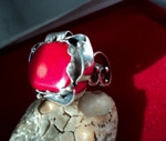 модел 393   Изработени от масивно сребро  Дамски пръстен с червен корал radimm_393.JPG