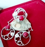модел 394   Изработени от масивно сребро  Дамски комплект пръстен с червен корал и обици radimm_394_7_.JPG