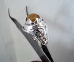 модел 410 Изработен от масивно сребро Дамски пръстен,с апликакация инкрустиран 1  камък ахат radimm_410_3_.JPG
