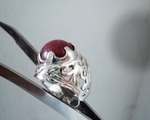 модел 413 Сребърен пръстен с ажур и гравировка и червен красив нефрит, radimm_413_2_.JPG
