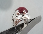 модел 413 Сребърен пръстен с ажур и гравировка и червен красив нефрит, radimm_413_6_.JPG