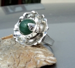 модел 95 Сребърен пръстен маргаритка с полускъпоценен камък зелен азонит radimm_95_5_.JPG