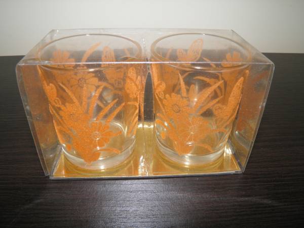 Стъклен свещник за чаена свещ с мотиви от оранжеви цветя mar4e_P3171523.JPG Big