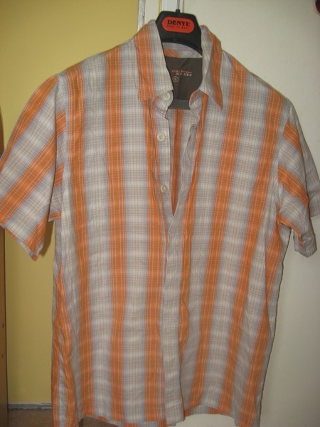 мъжка риза KILLTEC оранж-сиво S, -описанието е в коментара mamaleone_IMG_2316.JPG Big