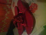 Ярко червени чехли с флуторки и маниста DSC016161.JPG