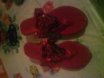 Ярко червени чехли с флуторки и маниста DSC016171.JPG