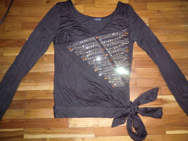 Красива кафява блуза със камъчета CIMG1802.JPG Big