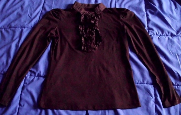 Кафява блуза с лек буфан ivelinna7773_DSCI1143.JPG Big
