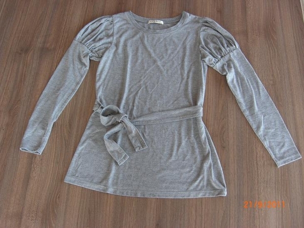 Сива памучна блуза GEORGE тип туника с буфан ръкав (S) FEMININE_CIMG1956.JPG Big