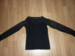 Черна блуза с ръкави от тюл и декорация от камъчета размер S P1030084.JPG
