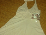 Рокля с гол гръб от памук и лен  текстилна брошка himera_S7008907.JPG