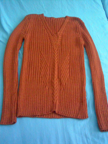 Стилен пуловер с V-образно деколте 1421.jpg Big