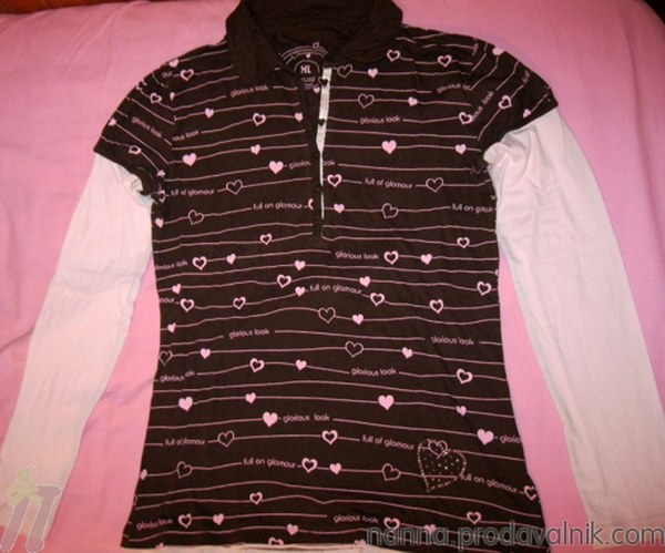 НОВА спортна кафява блузка на розови сърца L - 10лв. Nanna_img_1_large1.jpg Big