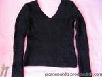 Черна бляскава блузка с остро деколте S/M/L - 7лв. Plamenonita_img_2_large3.jpg