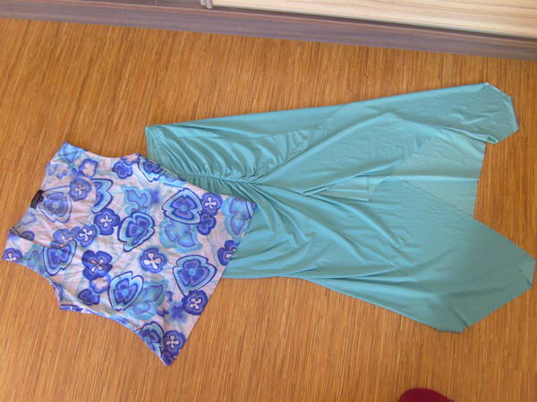 Официална пола с цвят на сапфир подарък потник на флорални мотиви S7006828.JPG Big