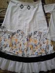 Разкошна бяла дълга пола с подарък подходяща блузка 5431.jpg