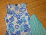 Официална пола с цвят на сапфир подарък потник на флорални мотиви S7006829.JPG